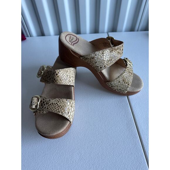 Dankso Snakeskin Print Clog Sandals Leather 39|8.5 EUC - Picture 2 of 10
